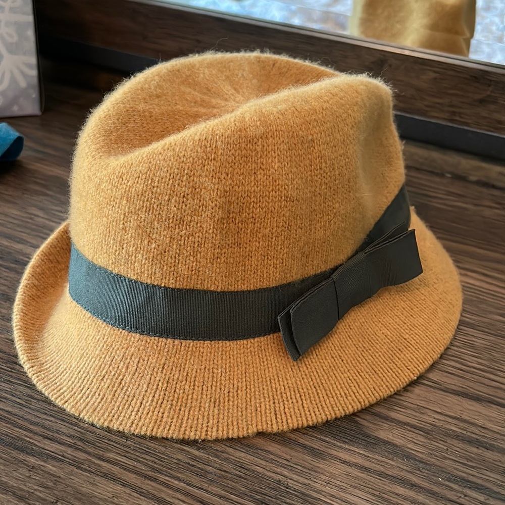 Fidora mustard and green. From Anthropologie